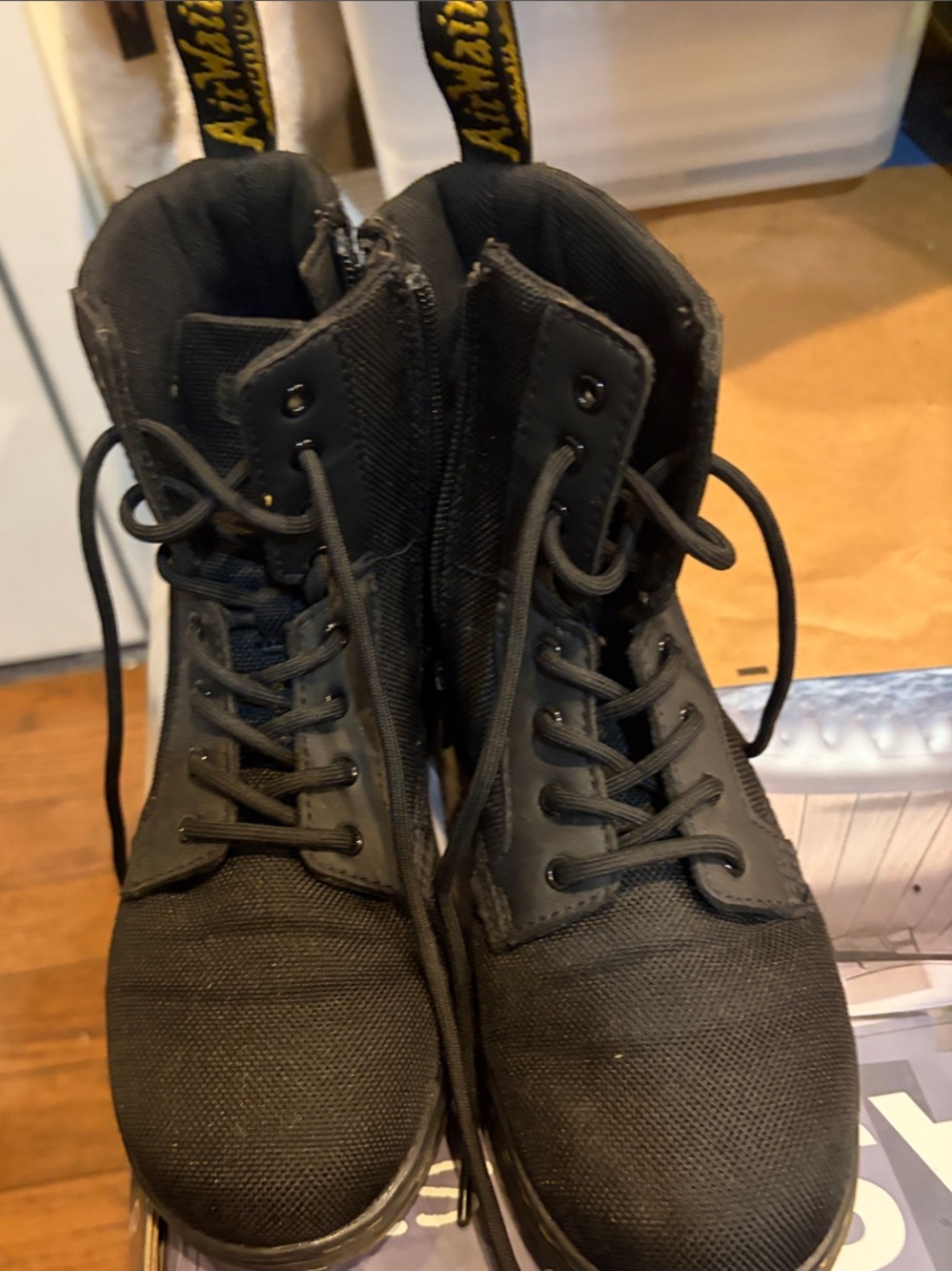 Dr. Martens Black Canvas Lace-Up Combat Boots